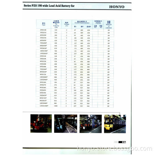 4VBS 280Ah Traction Forklift Batteries